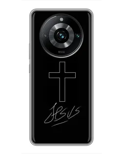 Чехол для Realme 11 Pro Plus с картинкой «Графический крест Jesus»