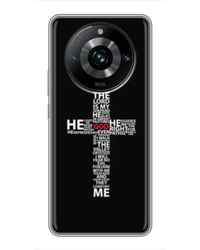Чехол для Realme 11 Pro Plus с картинкой «Текстовый крест» Чехол для Realme 11 Pro Plus с картинкой «Текстовый крест»