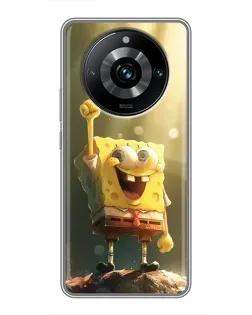 Чехол для Realme 11 Pro Plus с картинкой «Сияющий Спанч Боб»