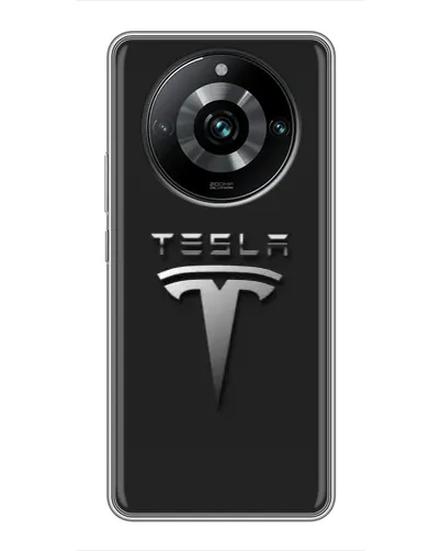 Чехол для Realme 11 Pro Plus с картинкой «Стальной логотип Tesla» Чехол для Realme 11 Pro Plus с картинкой «Стальной логотип Tesla»