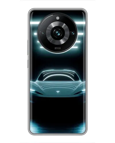 Чехол для Realme 11 Pro Plus с картинкой «Tesla в неоне» Чехол для Realme 11 Pro Plus с картинкой «Tesla в неоне»