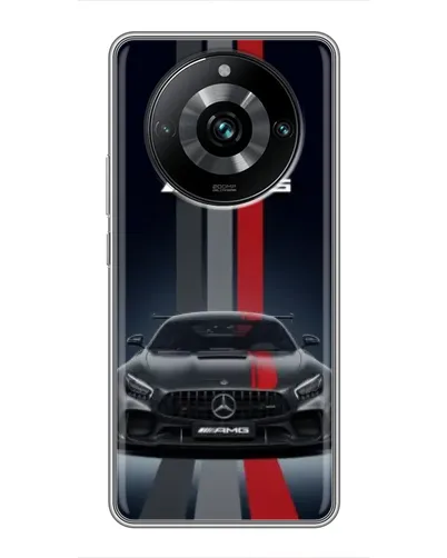 Чехол для Realme 11 Pro Plus с картинкой «Mercedes — белый карбон»