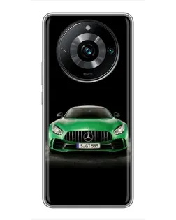 Чехол для Realme 11 Pro Plus с картинкой «Mercedes — неоновый лого»