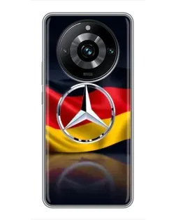 Чехол для Realme 11 Pro Plus с картинкой «Mercedes — флаг Германии»
