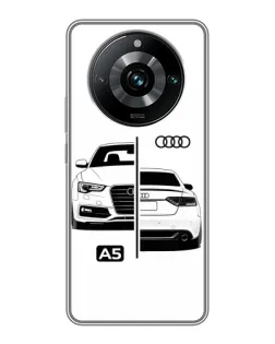 Чехол для Realme 11 Pro Plus с картинкой «Audi — контрастный дизайн» Чехол для Realme 11 Pro Plus с картинкой «Audi — контрастный дизайн»