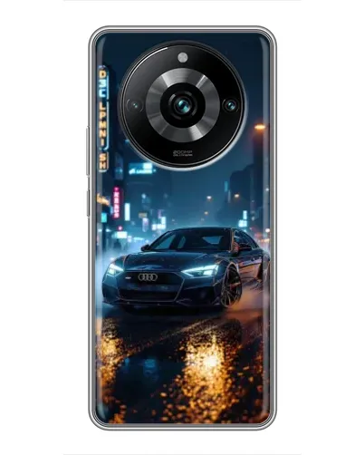 Чехол для Realme 11 Pro Plus с картинкой «Ночной город и Audi»
