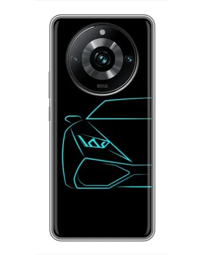 Чехол для Realme 11 Pro Plus с картинкой «Голубой силуэт Lamborghini» Чехол для Realme 11 Pro Plus с картинкой «Голубой силуэт Lamborghini»