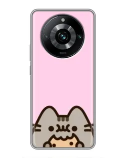 Чохол для Realme 11 Pro Plus з картинкою «Pusheen та печиво»