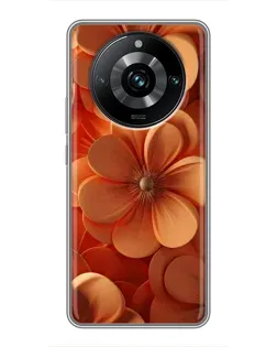 Чехол для Realme 11 Pro Plus с картинкой «Оранжевый макро цветок»