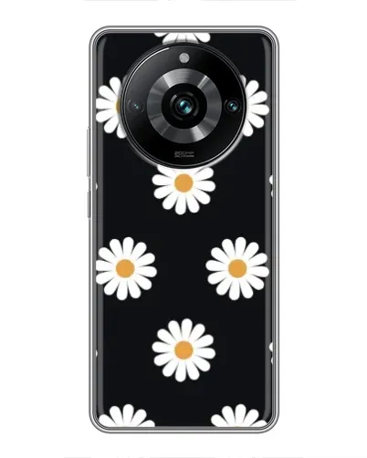 Чехол для Realme 11 Pro Plus с картинкой «Ромашки на черном»