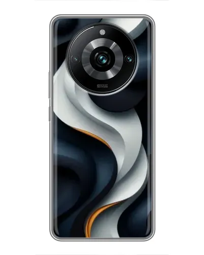 Чехол для Realme 11 Pro Plus с картинкой «Объемные черно-белые ленты» Чехол для Realme 11 Pro Plus с картинкой «Объемные черно-белые ленты»