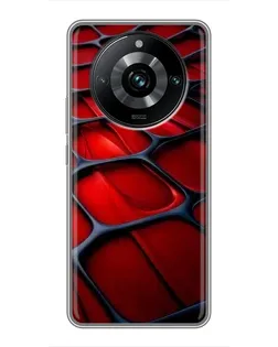 Чехол для Realme 11 Pro Plus с картинкой «Красная глянцевая сетка»