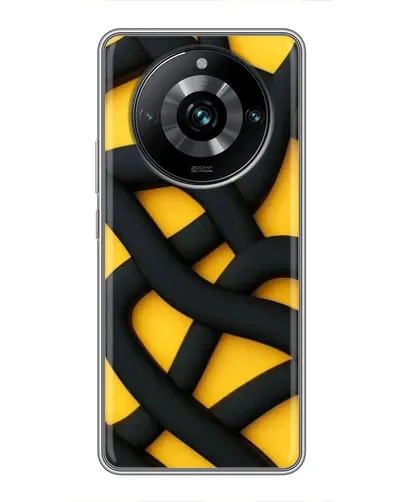 Чехол для Realme 11 Pro Plus с картинкой «Черное желтое переплетение» Чехол для Realme 11 Pro Plus с картинкой «Черное желтое переплетение»