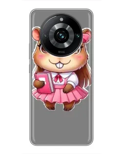 Чехол для Realme 11 Pro Plus с картинкой «Девочка капибара»