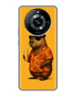 Чехол для Realme 11 Pro Plus с картинкой «Капибара на отдыхе»
