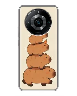 Чехол для Realme 11 Pro Plus с картинкой «Башня из капибар»