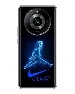 Чехол для Realme 11 Pro с картинкой «Jordan Neon Blue»