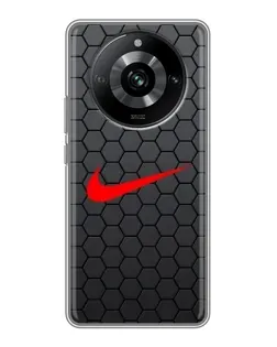 Чехол для Realme 11 Pro с картинкой «Nike — карбоновая сетка»