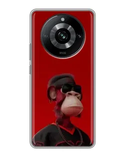 Чехол для Realme 11 Pro с картинкой «Bored Ape в красном» Чехол для Realme 11 Pro с картинкой «Bored Ape в красном»