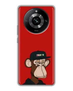 Чехол для Realme 11 Pro с картинкой «Bored Ape — красный фон» Чехол для Realme 11 Pro с картинкой «Bored Ape — красный фон»
