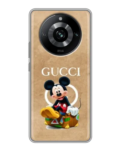 Чехол для Realme 11 Pro с картинкой «Микки Маус Gucci — крафт» Чехол для Realme 11 Pro с картинкой «Микки Маус Gucci — крафт»