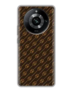 Чехол для Realme 11 Pro с картинкой «Gucci — золотые диагонали»