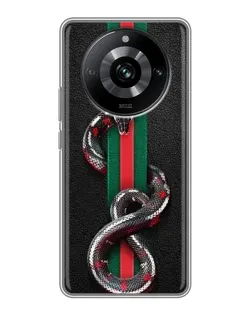 Чехол для Realme 11 Pro с картинкой «Gucci — змея на полосе»