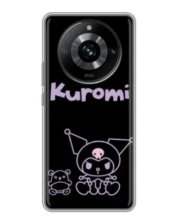 Чохол для Realme 11 Pro з картинкою «Kuromi — чорний мінімалізм»