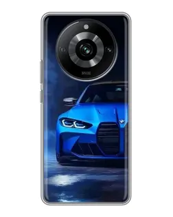 Чехол для Realme 11 Pro с картинкой «Голубая BMW M4»