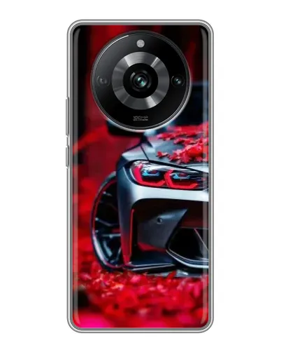 Чехол для Realme 11 Pro с картинкой «Спортивная BMW и цветы» Чехол для Realme 11 Pro с картинкой «Спортивная BMW и цветы»