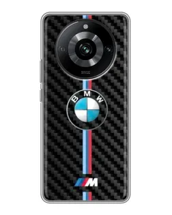 Чехол для Realme 11 Pro с картинкой «Эмблема BMW и карбон»