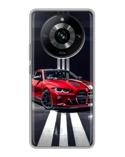 Чехол для Realme 11 Pro с картинкой «Красная BMW на дороге»