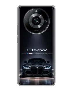 Чехол для Realme 11 Pro с картинкой «BMW сквозь ночной город»