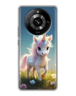 Чехол для Realme 11 Pro с картинкой «Единорог на поляне»