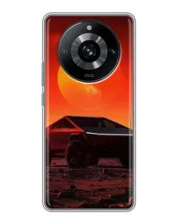 Чехол для Realme 11 Pro с картинкой «Cybertruck на Марсе»