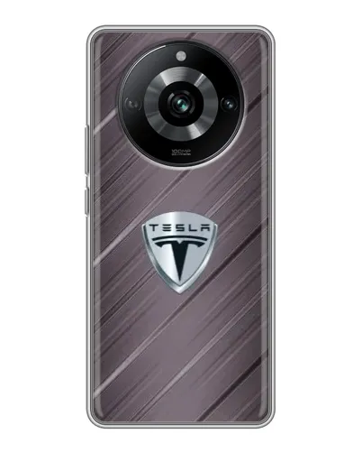 Чехол для Realme 11 Pro с картинкой «Металлическая текстура Tesla» Чехол для Realme 11 Pro с картинкой «Металлическая текстура Tesla»