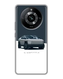 Чехол для Realme 11 Pro с картинкой «Серебристый Cybertruck Tesla»