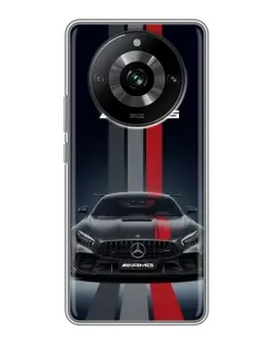 Чехол для Realme 11 Pro с картинкой «Mercedes — белый карбон»