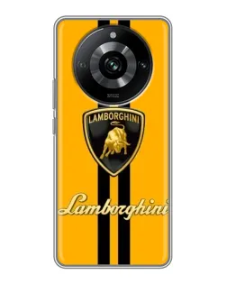 Чехол для Realme 11 Pro с картинкой «Lamborghini Stripe желтый»