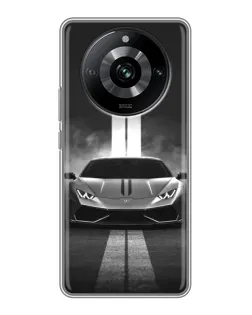 Чехол для Realme 11 Pro с картинкой «Lamborghini симметрия дорог»
