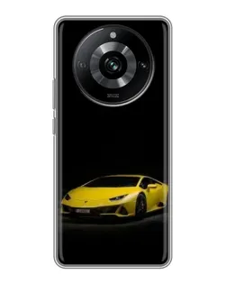 Чехол для Realme 11 Pro с картинкой «Lamborghini желтый акцент»