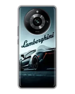 Чехол для Realme 11 Pro с картинкой «Классическая надпись Lamborghini»