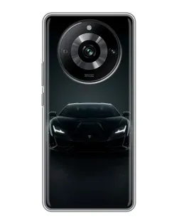 Чехол для Realme 11 Pro с картинкой «Черный Lamborghini Aventador»