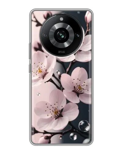 Чехол для Realme 11 Pro с картинкой «Нежная сакура и капли» Чехол для Realme 11 Pro с картинкой «Нежная сакура и капли»