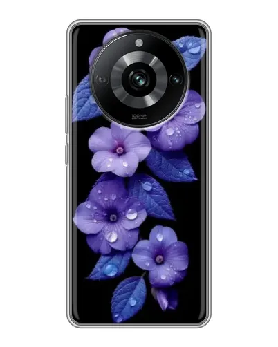 Чехол для Realme 11 Pro с картинкой «Фиолетовые цветы с росою» Чехол для Realme 11 Pro с картинкой «Фиолетовые цветы с росою»