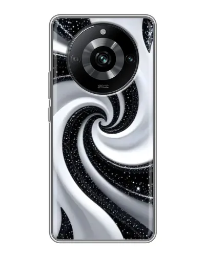 Чехол для Realme 11 Pro с картинкой «Черно-белая спираль»