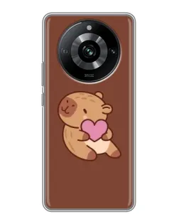 Чехол для Realme 11 Pro с картинкой «Капибара с сердцем»