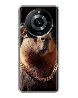 Чехол для Realme 11 Pro с картинкой «Капибара золотая цепь»