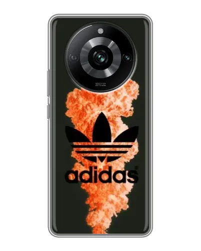 Чехол для Realme 11 с картинкой «Оранжевый дым Adidas»