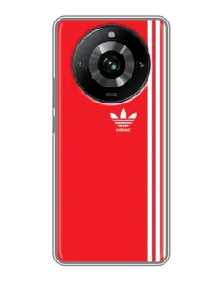 Чехол для Realme 11 с картинкой «Красный минимализм Adidas»